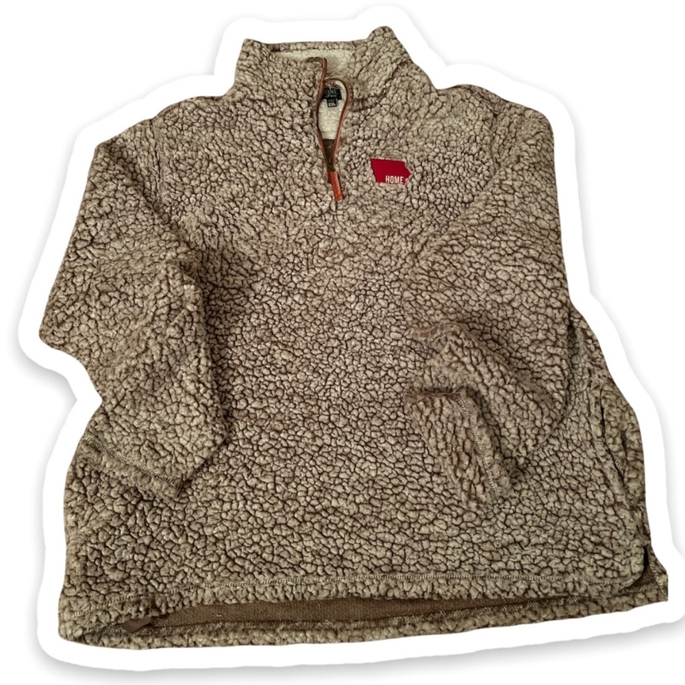 Fluffy Sweater, size: XL color: brown/white